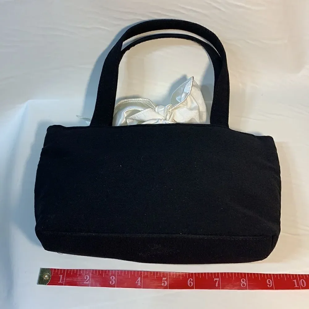 Black Evening Scarf And Black Purse White Bow Tie